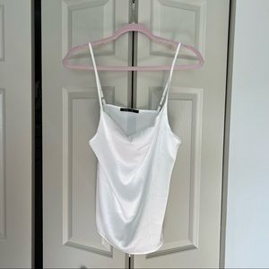 Cowl neck satin feel tank top